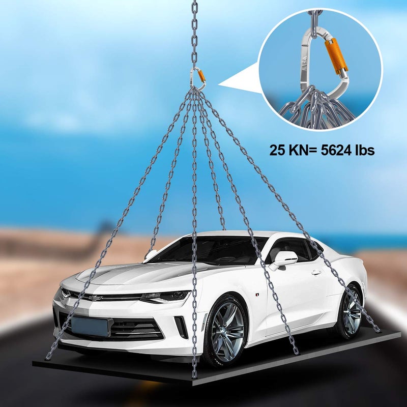 FVW Auto Locking Rock Climbing Carabiner Clips, UIAA Certified Professional 25KN (5620 lbs) Heavy Duty Caribeaners for Rappelling Swing Rescue & Gym etc, Large Carabiners, D-Shaped (silver-2pcs) - Image 5